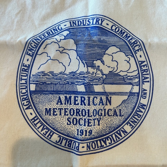 Vintage Meteorological Society 1919 Canvas Tote Bag Aerial Marine engineering - Picture 3 of 3